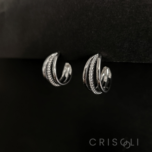 Aro triple argolla con circonitas