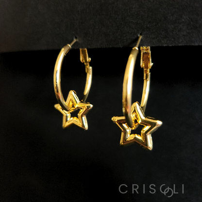Aro de estrella de acero dorado
