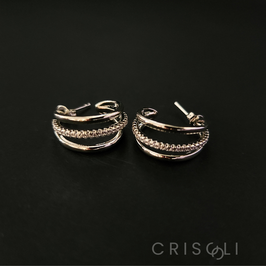 Aro triple argolla con circonitas