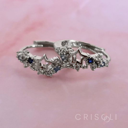 Aro de estrella con circonitas de plata